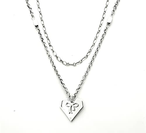 Necklace for Girls & Women - Stylish Double Layered Chunky Stainless Steel Necklace Pendent With Adjustable 18 inch Chain For Girls and Women.