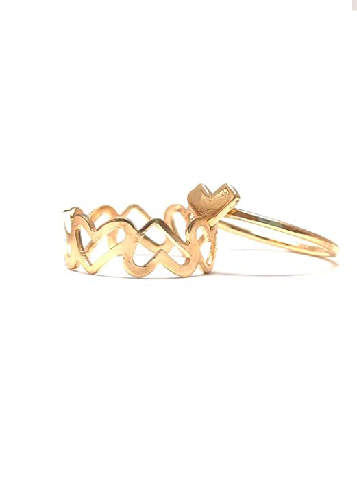 Rings for Women & Girls - Gold Plated Crystal Pearl, Heart Shaped, Twisted, Butterfly Design Adjustable Rings Set for Women and Girls.
