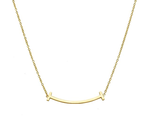 Necklace for Girls & Women - Gold Plated Smile Necklace Pendent With Adjustable 18 inch Chain For Girls and Women.