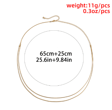 Gold Plated Multi-Layer Adjustable Waist Snake Chain for Girls and Women