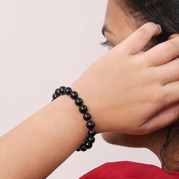 Bracelet- Natural Crystal Stone Round Beads Adjustable Bracelet for Girls and women