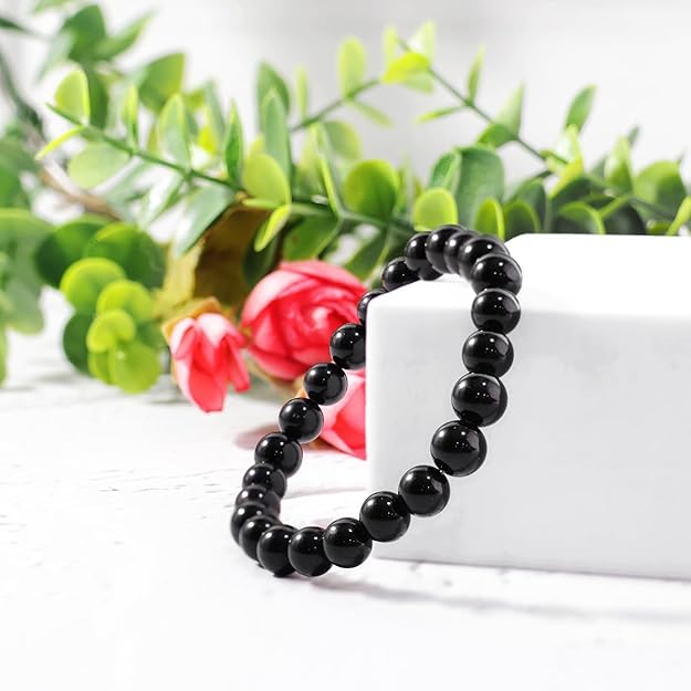 Bracelet- Natural Crystal Stone Round Beads Adjustable Bracelet for Girls and women