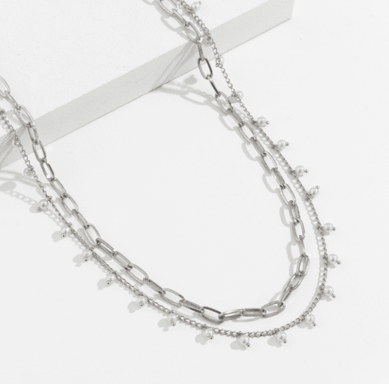 Off-White Elegant Pearl Multi-Layer Adjustable Waist Chain for Girls and Women