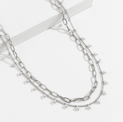 Off-White Elegant Pearl Multi-Layer Adjustable Waist Chain for Girls and Women
