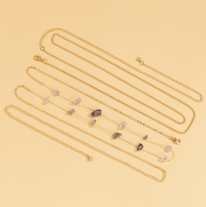Gold Plated Multi-Layer With Natural Stones Adjustable Waist Chain for Girls and Women