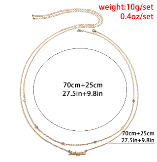 Gold Plated Multi-Layer Adjustable Waist Chain with "Babygirl" pendant for Girls and Women