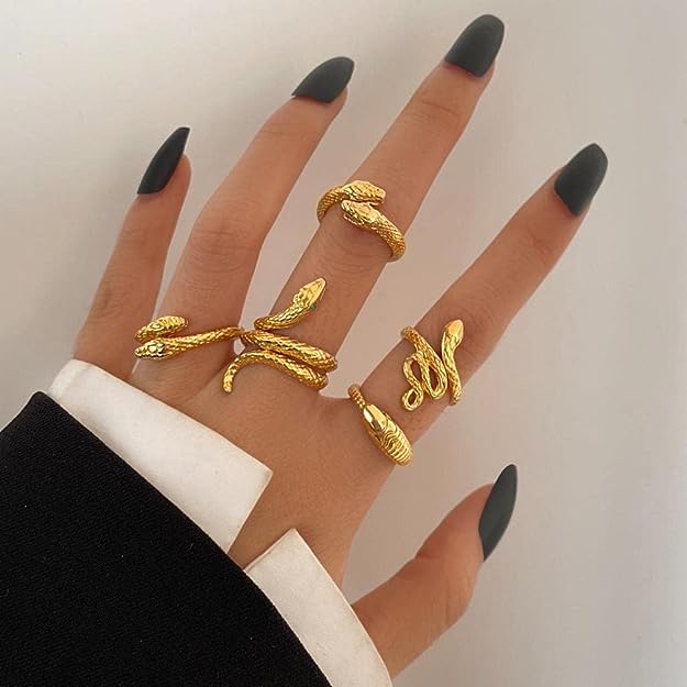 Rings for Women & Girls - 5 pcs. Snake Design Ring Set For Women and Girls …