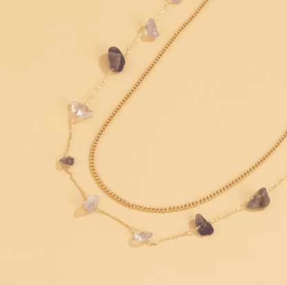Gold Plated Multi-Layer With Natural Stones Adjustable Waist Chain for Girls and Women