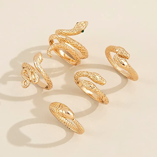 Rings for Women & Girls - 5 pcs. Snake Design Ring Set For Women and Girls …