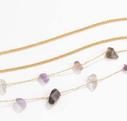Gold Plated Multi-Layer With Natural Stones Adjustable Waist Chain for Girls and Women