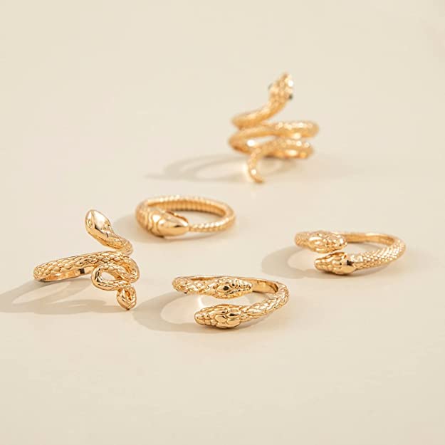 Rings for Women & Girls - 5 pcs. Snake Design Ring Set For Women and Girls …