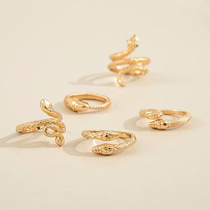 Rings for Women & Girls - 5 pcs. Snake Design Ring Set For Women and Girls …