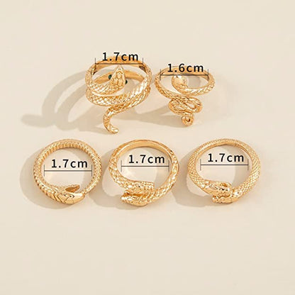 Rings for Women & Girls - 5 pcs. Snake Design Ring Set For Women and Girls …