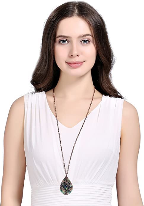 Natural Stone Tear Drop Healing Pendent Necklace